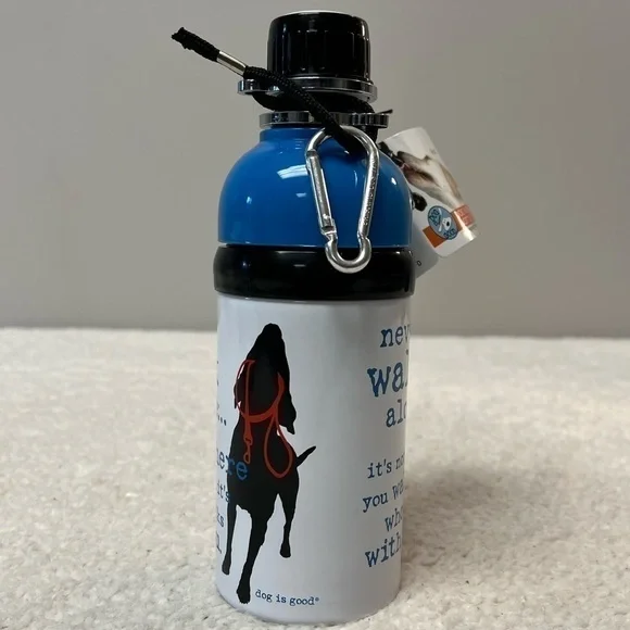 Dog Is Good "Never Walk Alone" Doggie Water Bottle with Roller Ball - Picture 3 of 6
